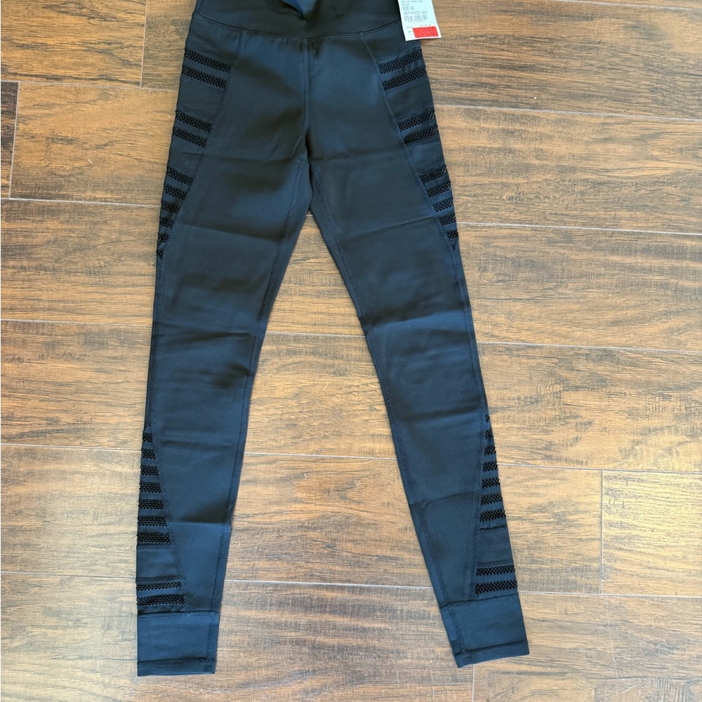 Black Leggings with Mesh Detail